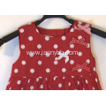 girls red dots princess dress with bowknots